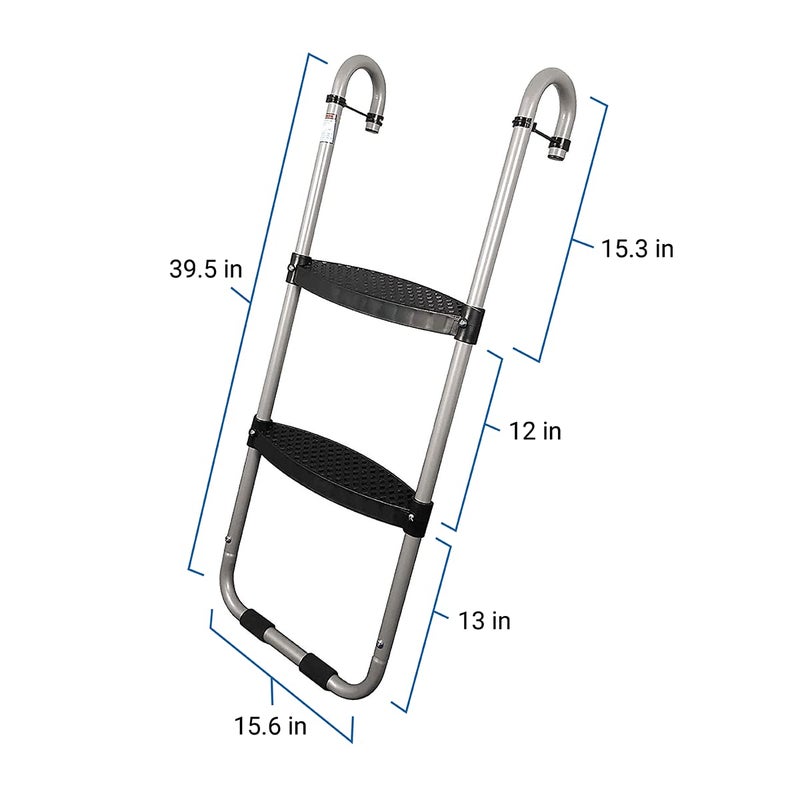 TRAMPOLINEPRO 2-Step Trampoline Ladder with Safety Latch, Heavy-Duty with Wide Steps - Image 3